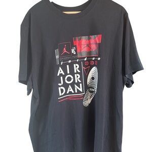 Air Jordan Black Tee with Red Logo